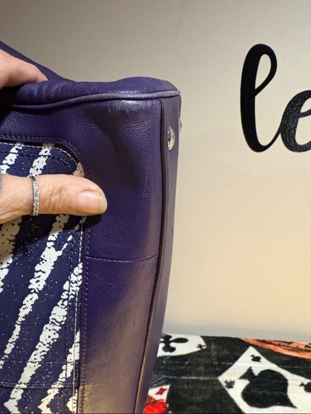 COACH FIRM $175 Rare PURPLE ZEBRA PRINT w/ DUST BAG . MAJOR SALE PRICE MOVING - Picture 8 of 16